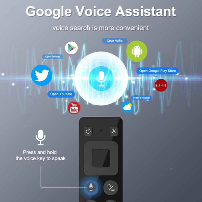 2 In 1 Air Mouse Voice Control RGB Backlit 2.4G Wireless Air Mouse Remote Control with 6-axis Gyroscope USB Receiver