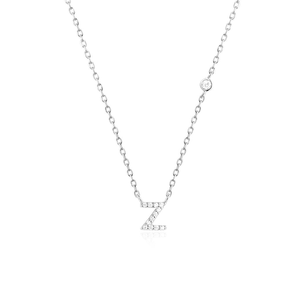 ANDYWEN 925 Silver Gold Small 26 Letters A- Z Zircon CZ Pendant Monogram Necklace Me Initial Alphabet M A Jewelry