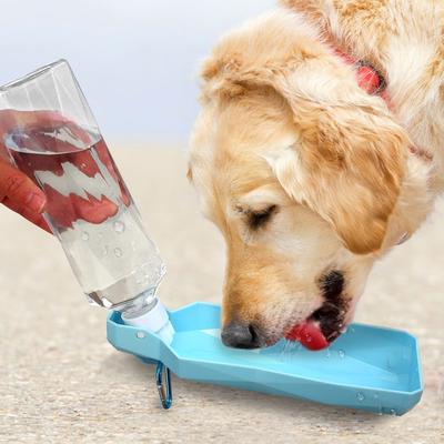 Dog Travel Water Bottle 1pcs Dispenser Plastic Dog Drinking Water Feeder Outdoor Pet Puppy Bowl