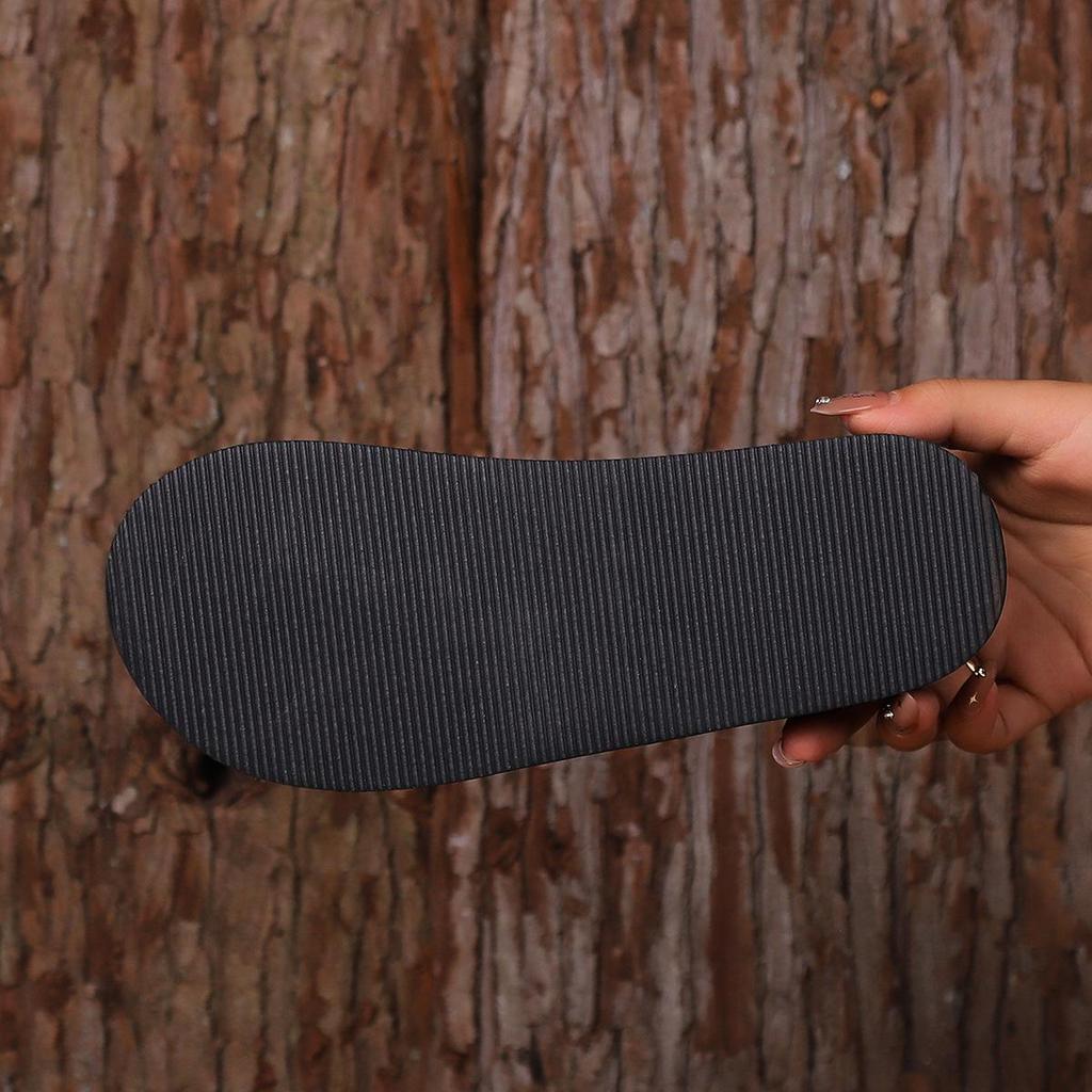 2024 Women's Summer Korean Style Flat Heel Thick Sole Toe Post Sandals