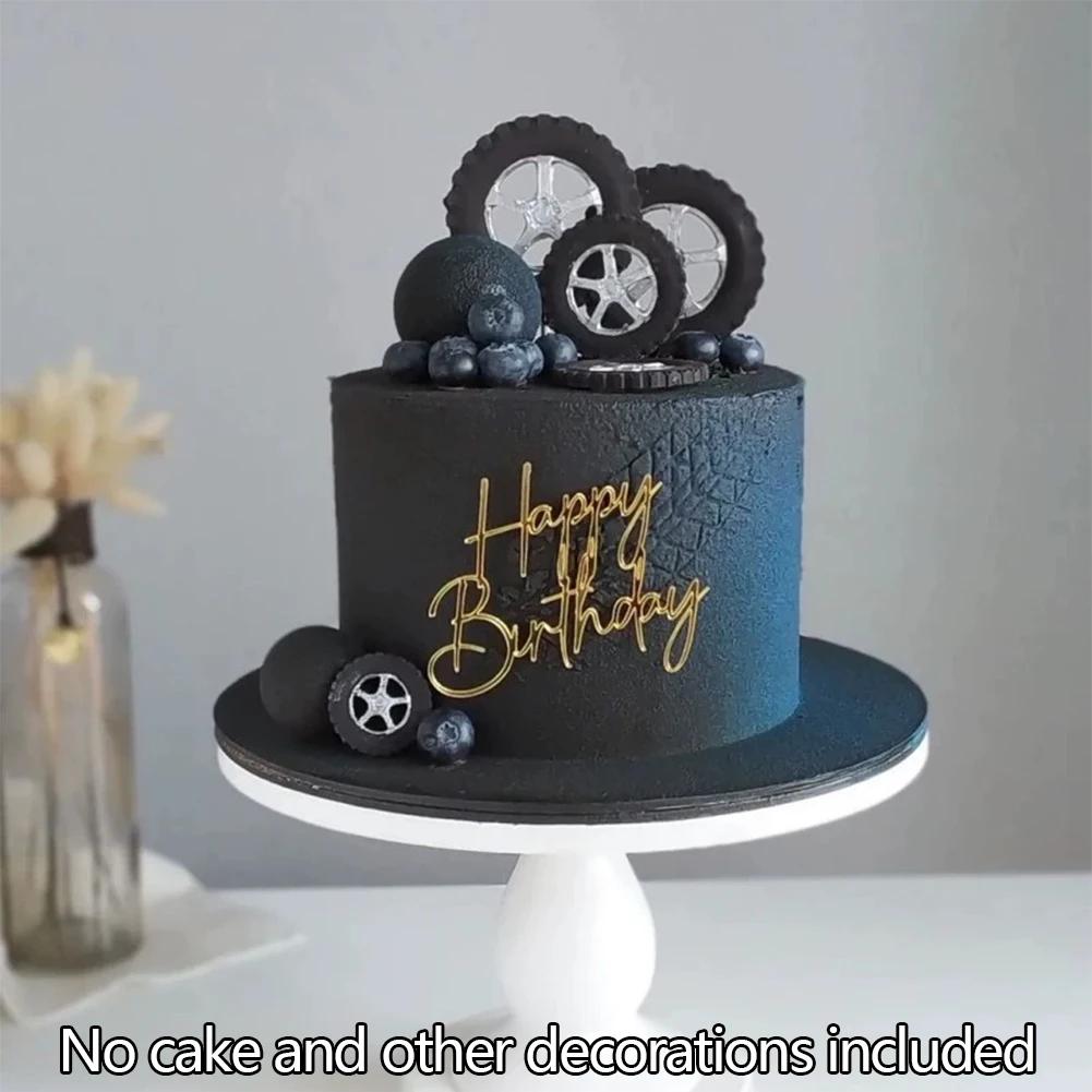 Nová dětská narozeninová party boční vlaječka na dort pro miminko Dárek Zlatý akrylátový Happy Birthday Dortové ozdoby Dortové ozdoby Potřeby na pečení