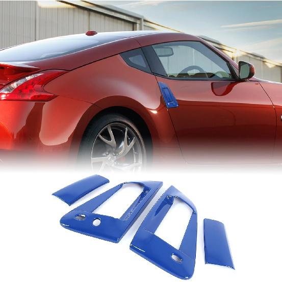 

Exterior Door Handle Cover Trim Compatible with Nissan 370Z Z34 2009-2020 ABS Door Handle Panel Protector Covers Trim Kit Anti-Scratch Decorative синий