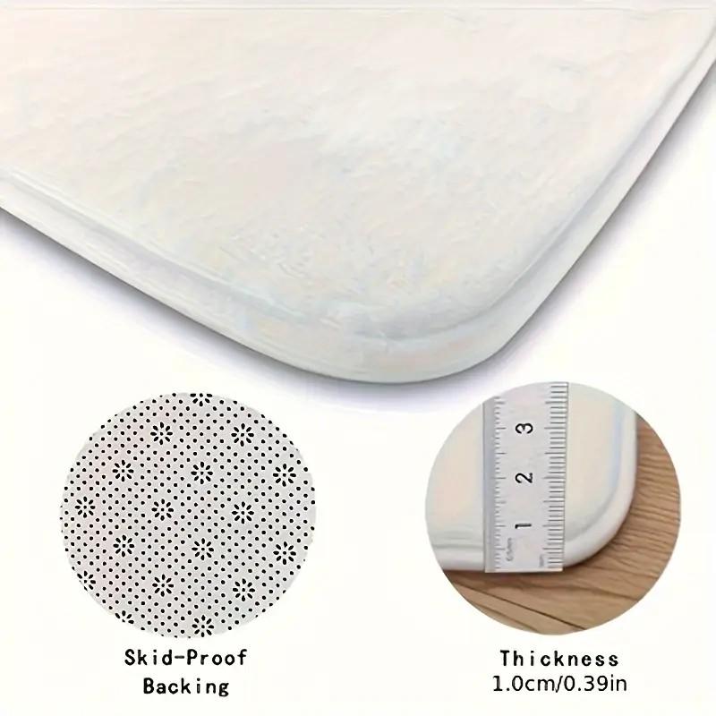 Leaf Flannel Floor Mat Cooling Insulation Non-slip Foot Mat Kitchen Living Room Absorbent Dirty Resistant Floor Mat