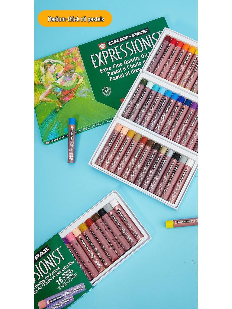 Washable Japan Sakura Oil Pastels: No-Mess Crayons for Kids & Students