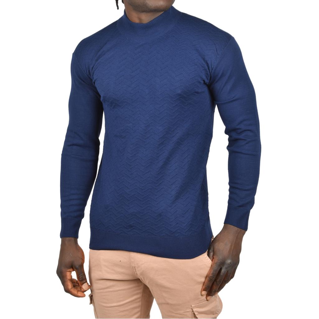 DeepSEA Rollkragenpullover mit halbem Rollkragen und Zickzackmuster, schmaler Schnitt, Rollkragenpullover 2505496