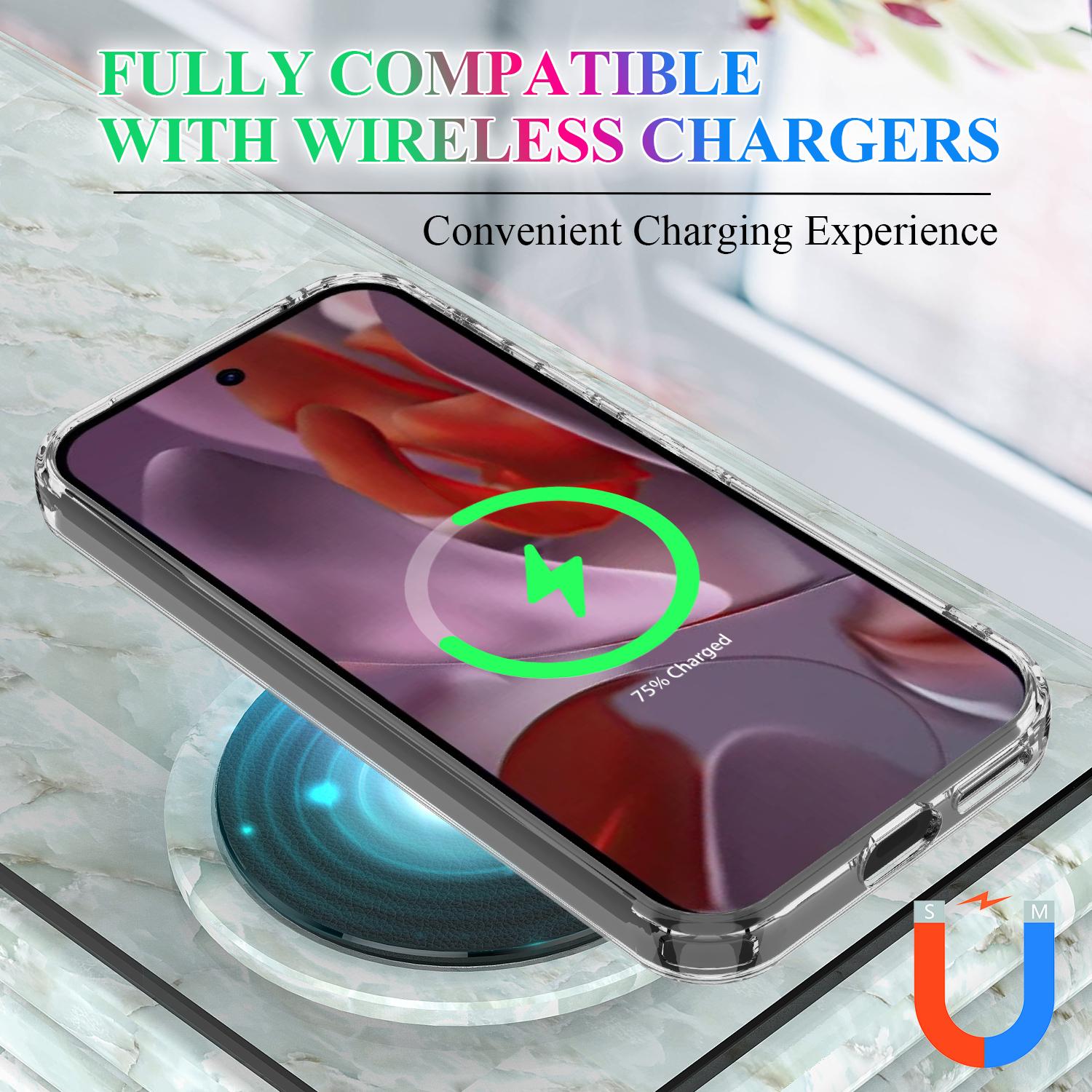 

For Google Pixel 9a Clear Case TPU+Acrylic Magnetic Phone Cover Compatible with MagSafe Style A