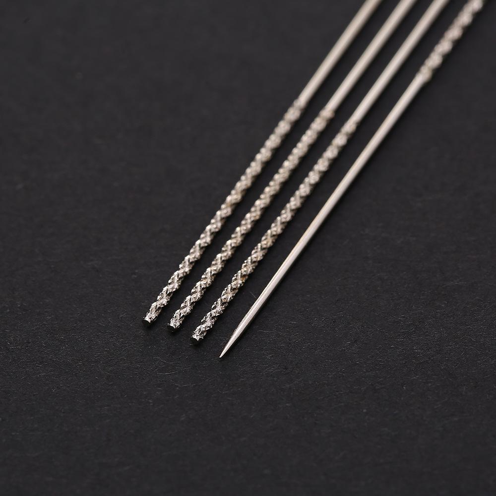 Knurled No-Eye Sewing Needles, 15Pcs Set (0.8x60mm & 1.2x76mm) for Fabric Repair & Invisible Hemming