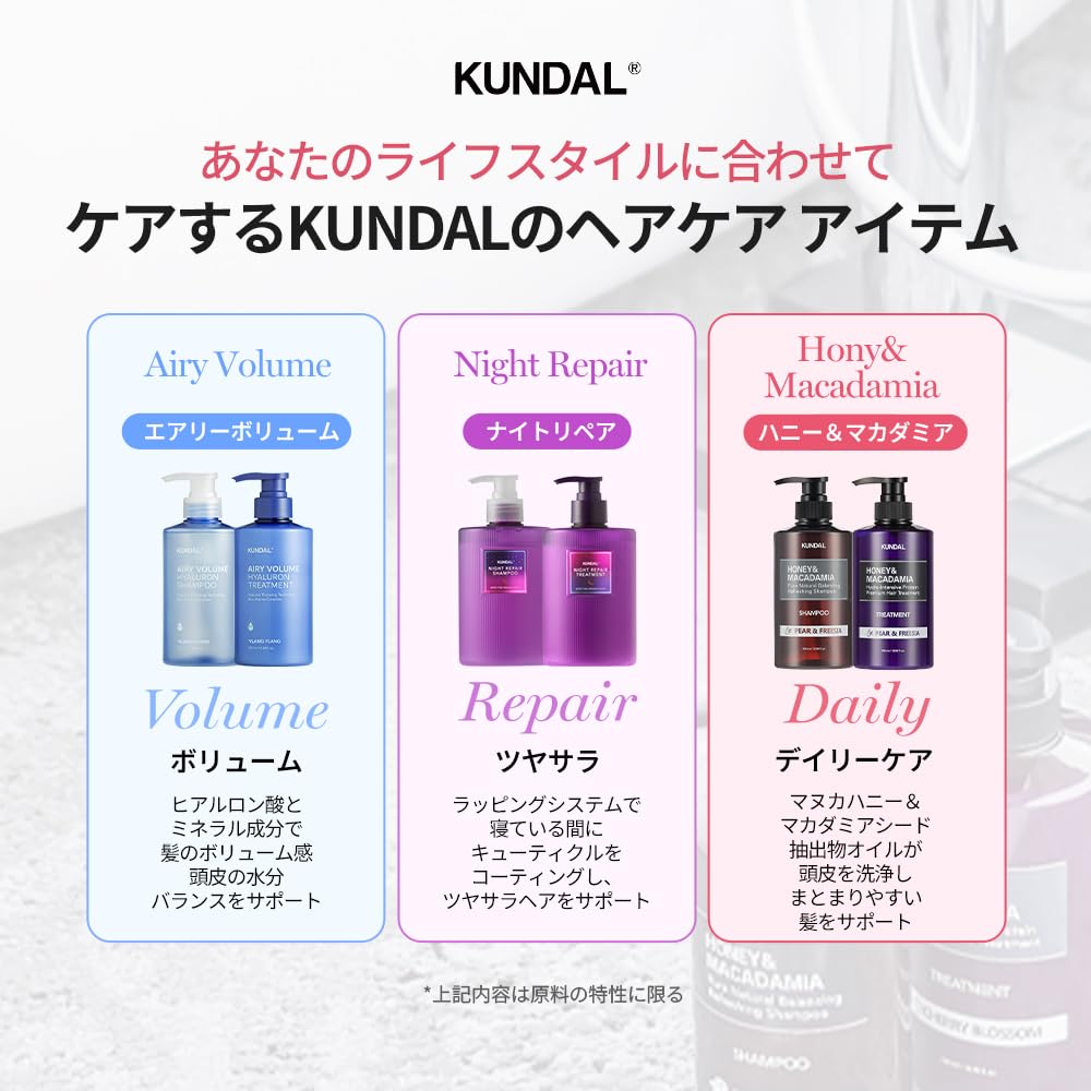 KUNDAL Damage Care Set 500ml Treatment Protein Bonding Shampoo Treatment 2-Pack (Shampoo + 250ml) #YlangYlang #YlangYlang + #YlangYlang