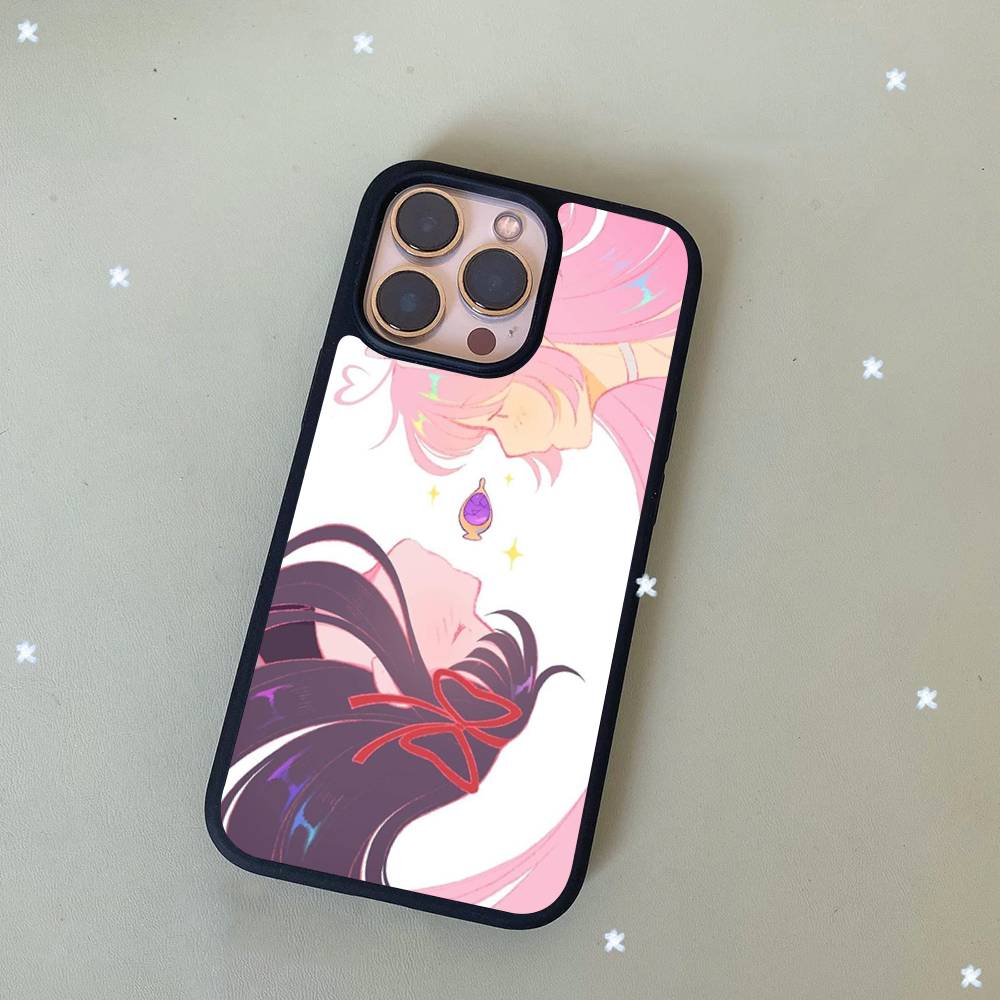 Popular Anime Girl Black Silicone Hard Plastic Phone Case For Iphone 17 Air 16 15 14 13 12 11 Pro Max PC+TPU Case