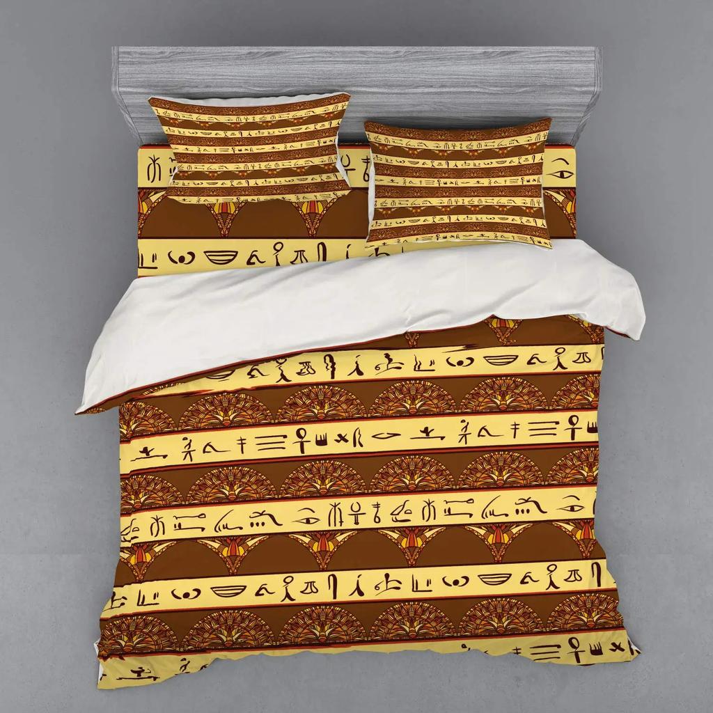 Egyptian Themed Duvet Cover Sets For Teens Adults Quilt Covers Lightweight Down Room Decor 2 Pillowcases 1 Duvet Cover No Quilt