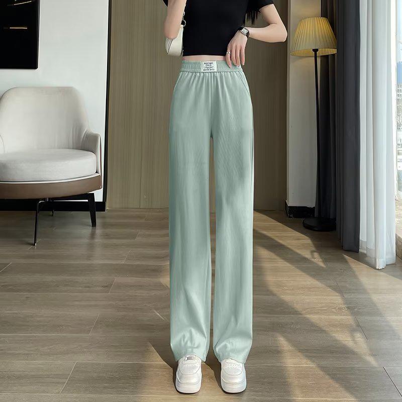 

Women s Wide-Leg Casual Fashion Pants - Harajuku Style S зелёный