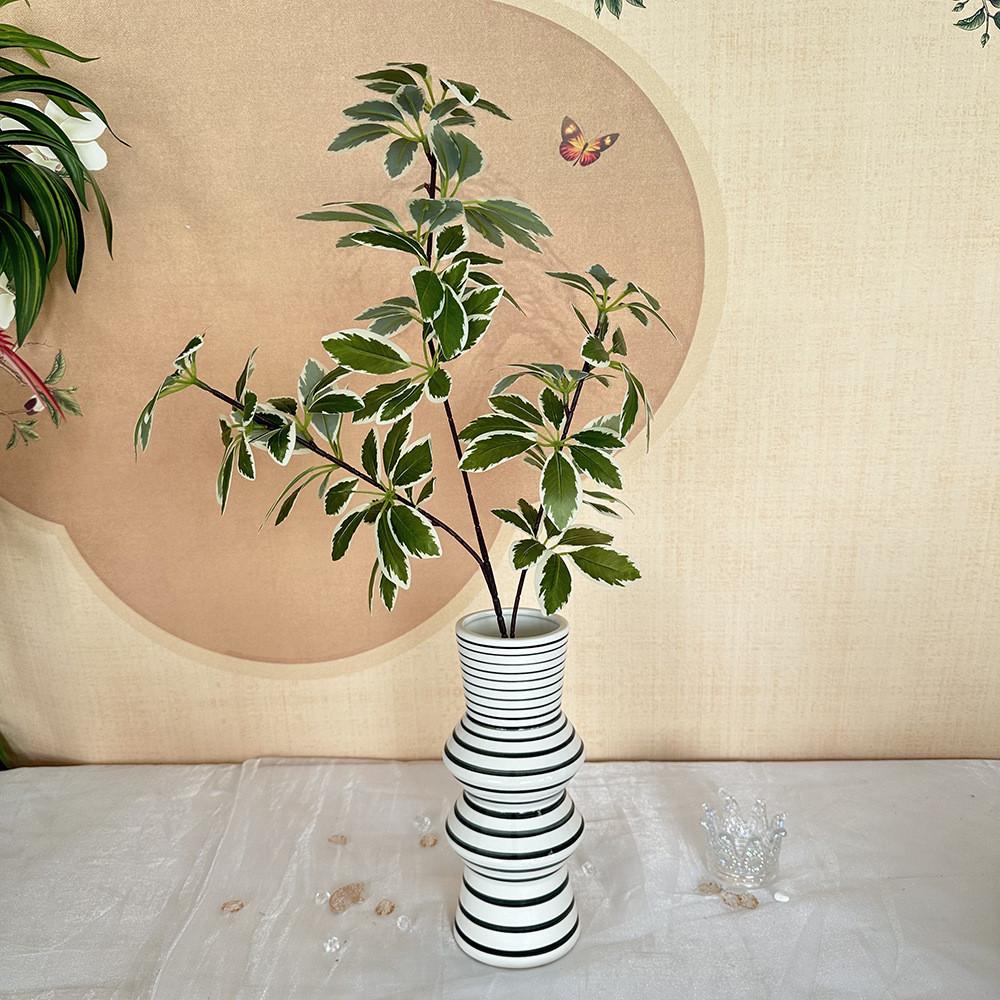 Greenery Artificial Leaf Plant With Silk Print Cloth Home Office Wedding Decor