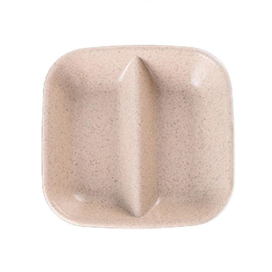 

2 шт. блюдо для соуса с двойной решеткой, дизайн, многоцелевой длительный срок службы, маленькое блюдо, приправа, посуда для соевого соуса бежевый