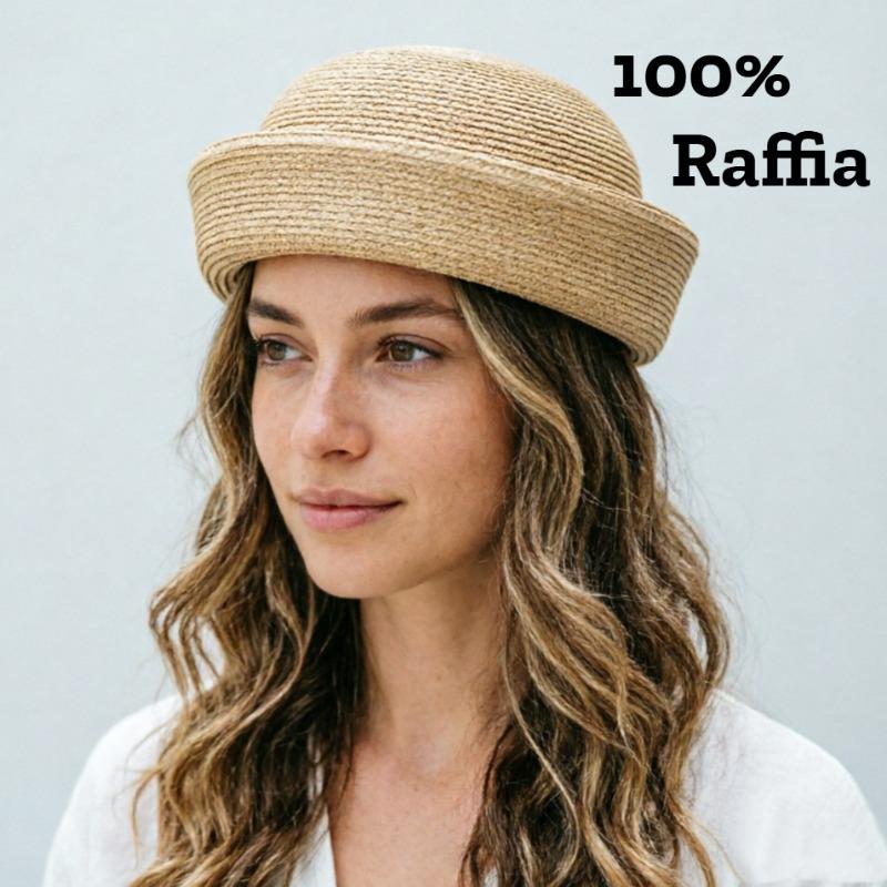 Garden Supplies My Women's Summer Natural 100% Natural Raffia Berets For Circle Concave Top Pillbox Hat Church Derby Party Beach Hat Wheat Straw Hat