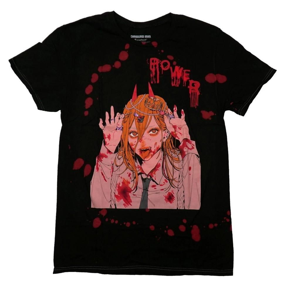 Chainsaw Man New Adult  Bloody Horned Girl Under Dripping POWER Unisex T-Shirt L