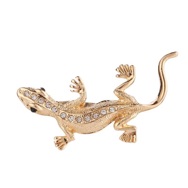 

Броши с кристаллами в виде геккона для женщин, роскошные милые модные значки на лацкан в виде животных, блестящие украшения, детская одежда, аксессуары