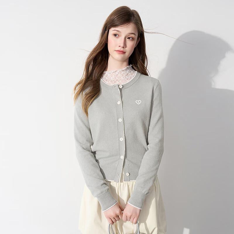 

LEDING 2025 Heart Embroidery Knit Cardigan XS