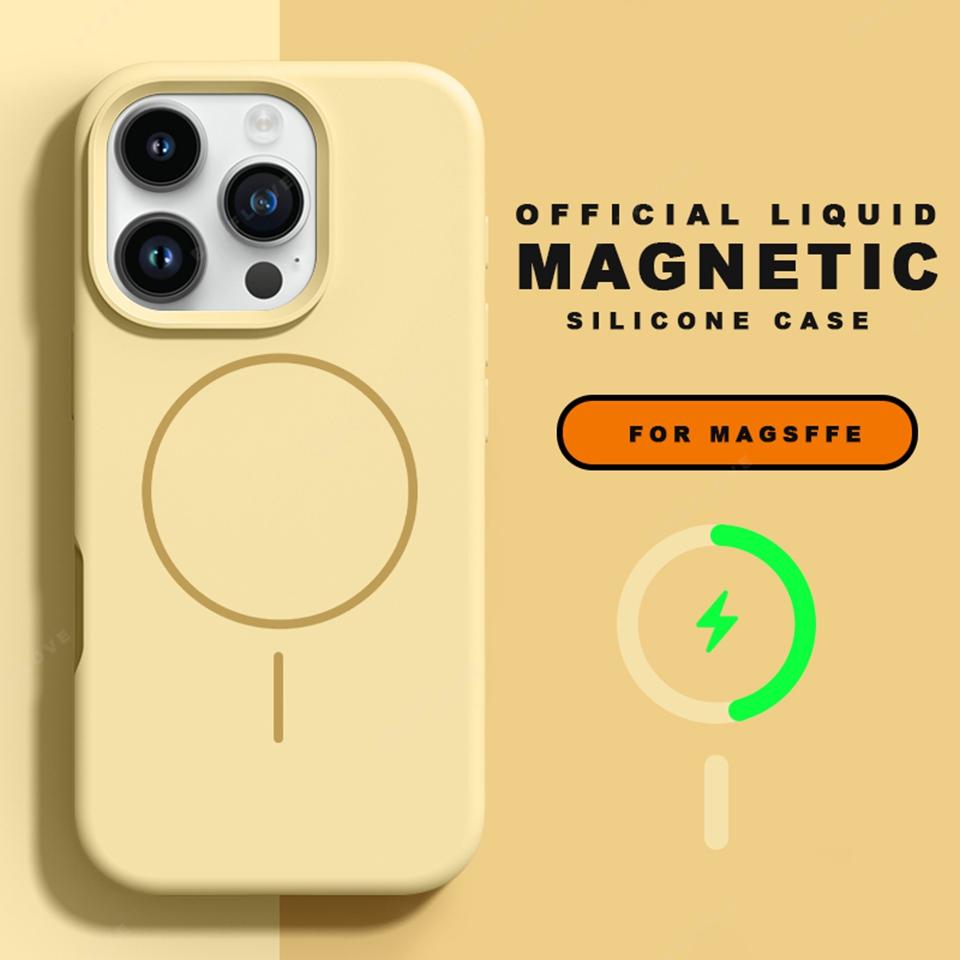 New Magnetic Lanyard Phone Case For iPhone 15 14 16 Plus 11 12 13 16 Pro Max Magsafe Liquid Silicone Strap Protector Soft Cover