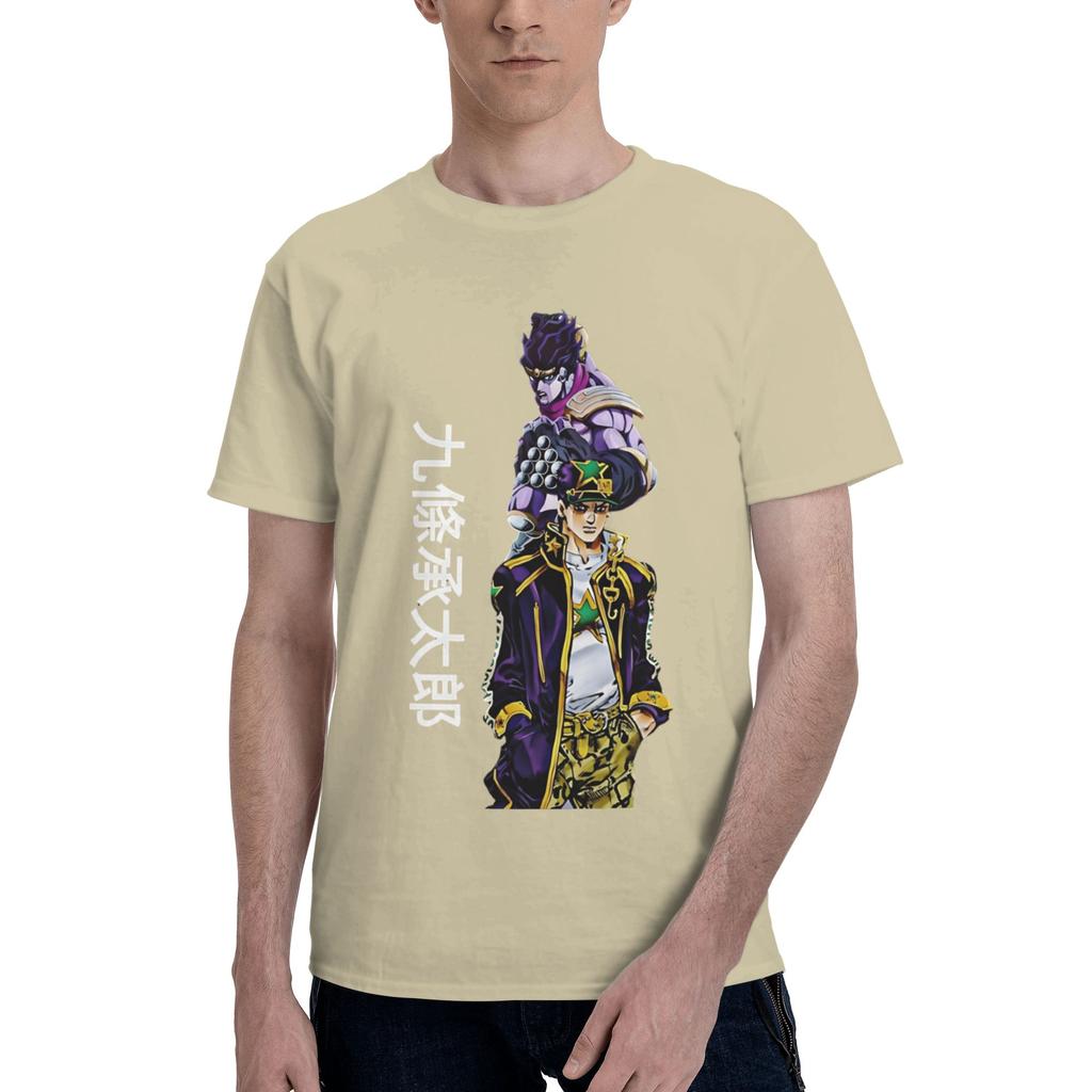 Jojo Men T Shirts JoJos Bizarre Adventure Amazing Tees Short Sleeve Round Collar 100 Cotton Original Tops TShirt