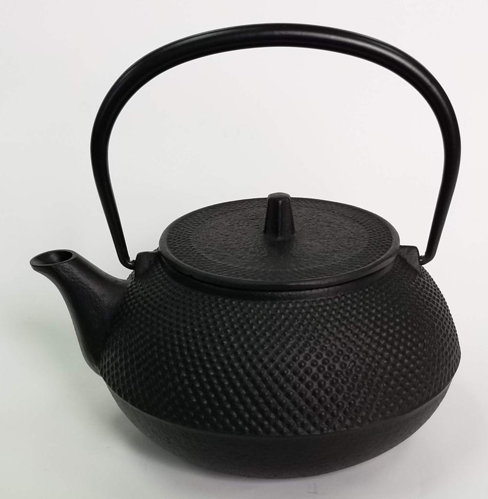 Iwachu Iron New Arare Black No Can be Used Over an Open Nanbu 11884 Teapot/Kettle 7-Type Finish, 0.8L, Enamel, Fire, Ironware,
