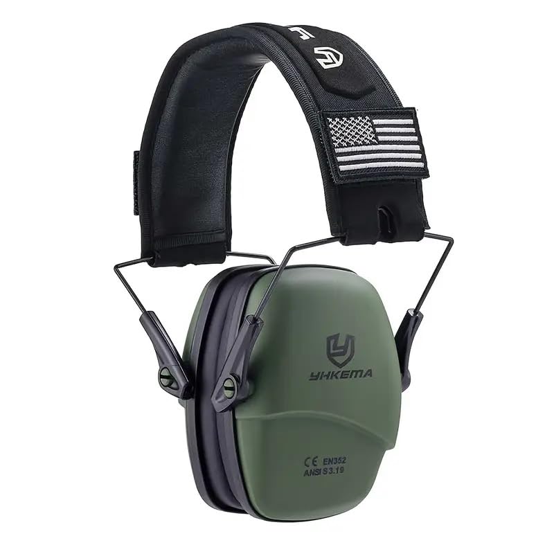 YHKEMA Passive Noise Cancelling Foldable Hearing Protection Earmuffs for and Harvesting NRR 25dB [THREE RABBITS] Earmuffs, On-the-Go Hunting, Work, -