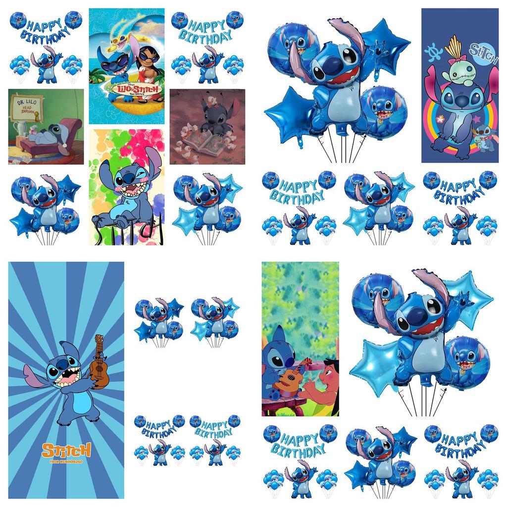 Novo Conjunto de Balões de Folha de Alumínio Lilo e Stitch Para Decoração de Festa de Aniversário e Brinquedos Infantis