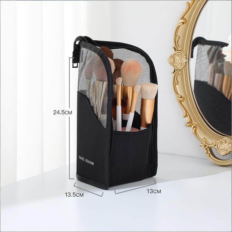 Transparent Zippered Makeup Bag Large Capacity Travel Cosmetic Storage Pouch for Women