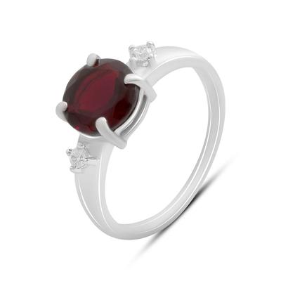 Silver Ring with Artificial Garnet Nano 1.655ct, Item Weight 2.58 G (60002158)