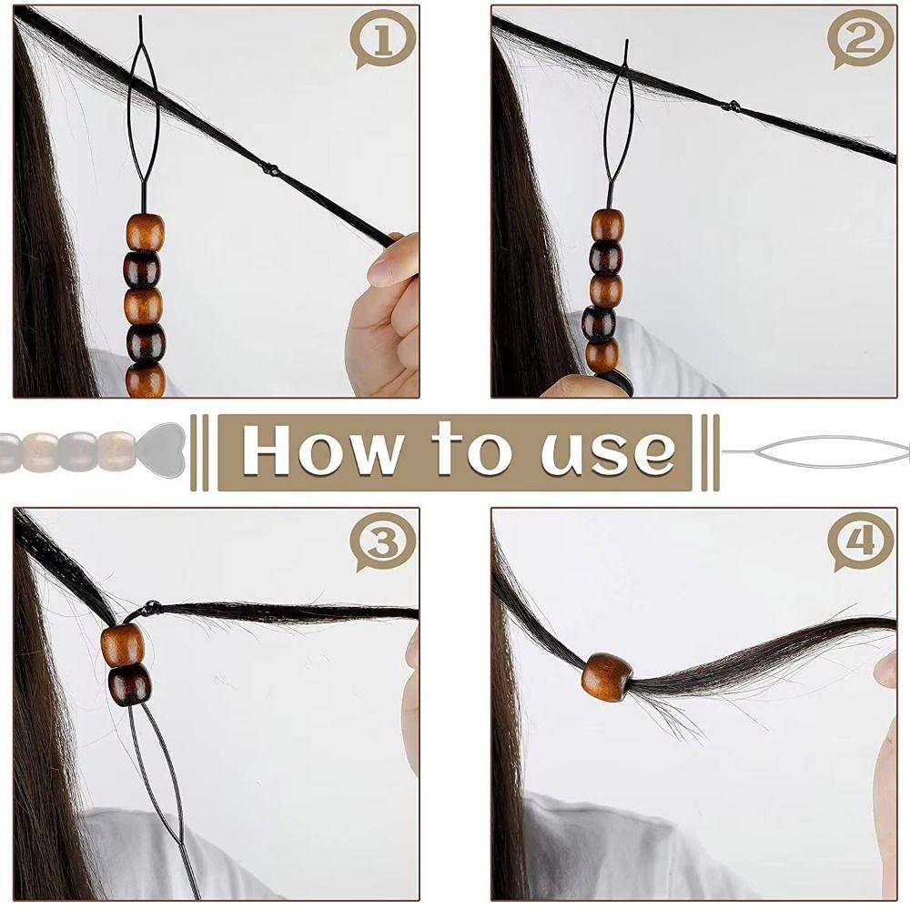 120Pcs Multi Style Braiding Beads Headwear Dreadlocks Hair Rings  Beading Tool Set