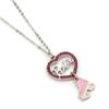 Crystal Heart and Roller Skate Necklace