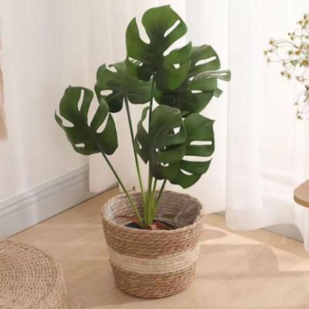 S/M/L Straw Weaving Flower Plant Pot Decorative Flowerpot Storage Baskets Flower Basket  Outdoor