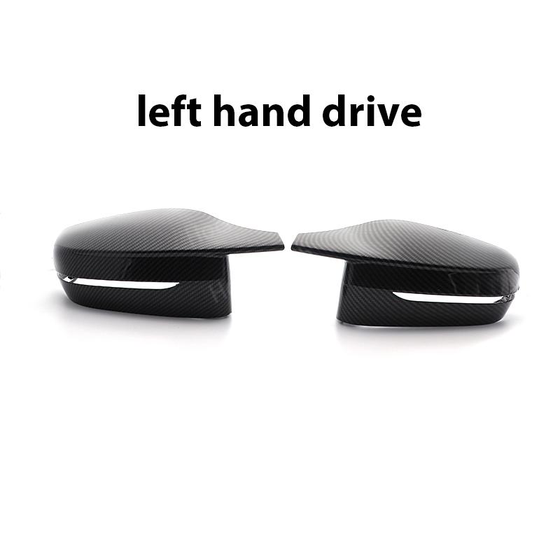 

2pcs modified RHD Carbon Fiber Pattern Mirror cover caps for BMW 5 series G30 G38 518d 520d 520i 530i 540i 2017-22 M4 style LHD