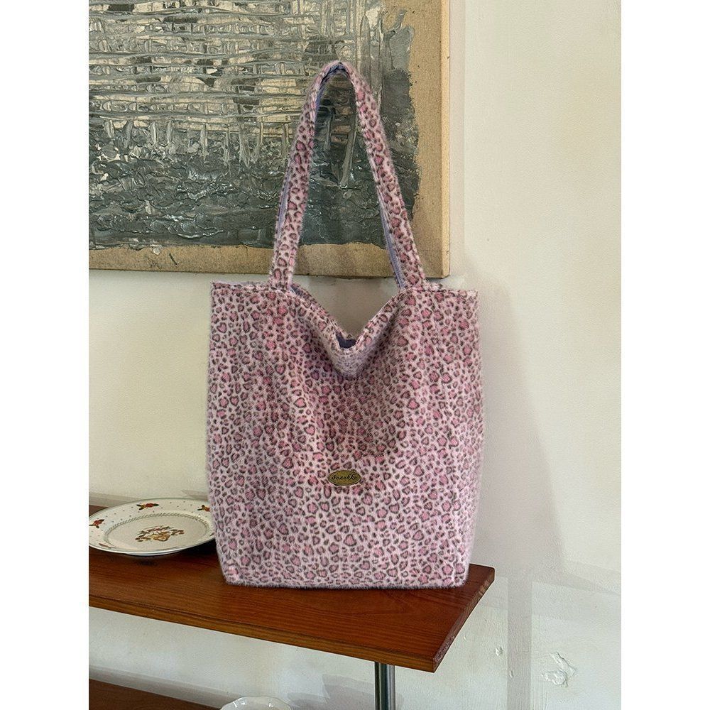 

Lazy Wind Tote Bag - Large Capacity, Dual Pockets, Ideal for Commuting, Versatile Single Shoulder Bag фіолетовий/рожевий