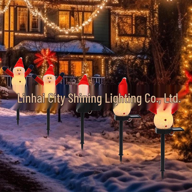 2024 Outdoor Solar Snowman LED Lights – Waterproof, Courtyard Christmas Decoration, Ground Insert, String Lighting