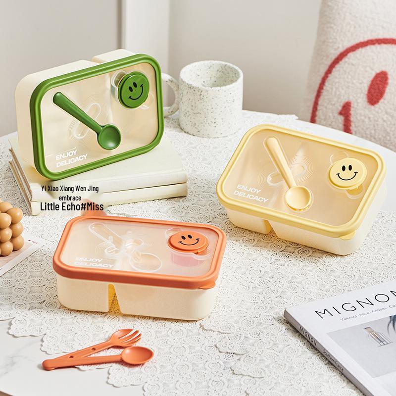 Microwaveable Bento Lunch Box with Utensils & Dressing Container