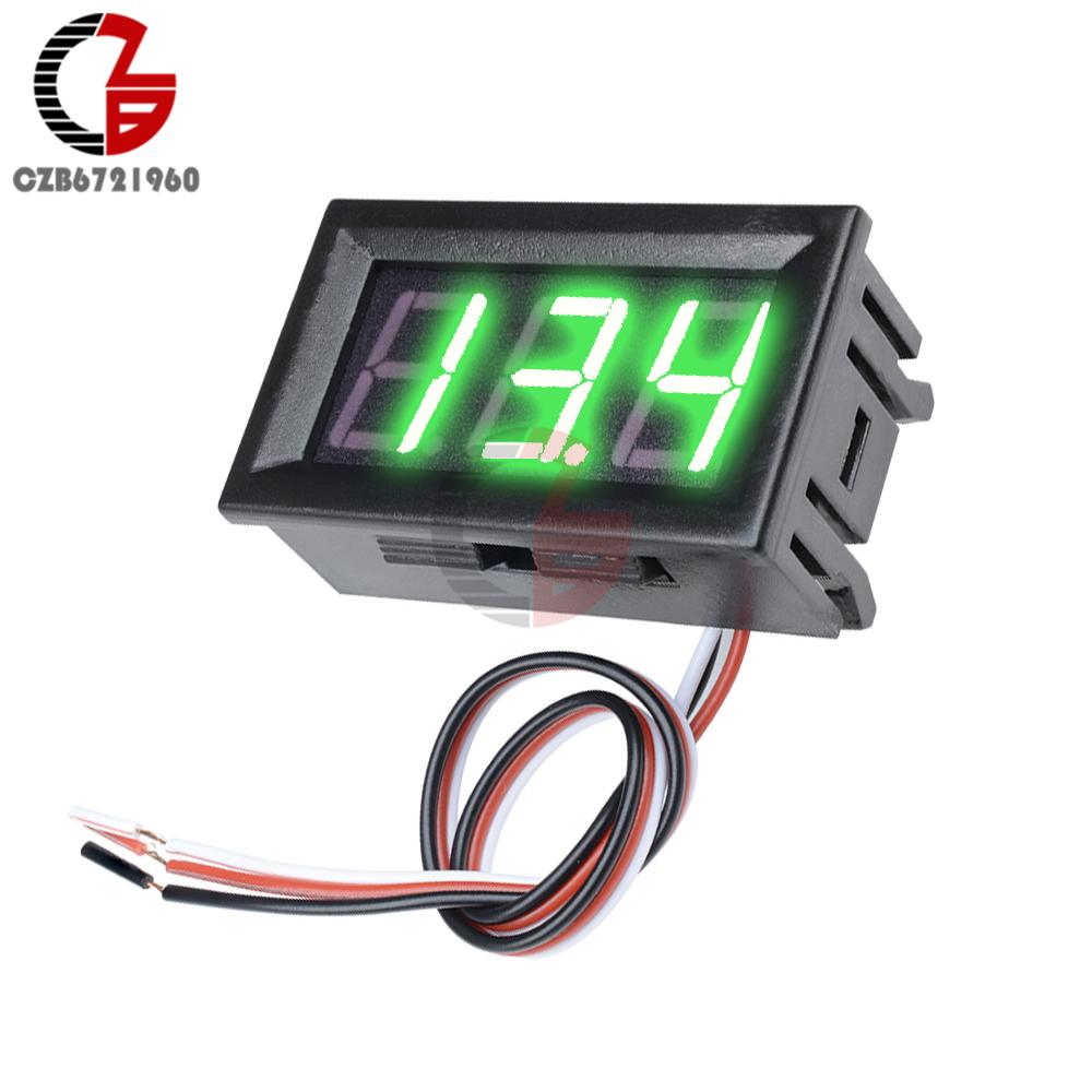 DC 4-100V LED Digital Display Circular Two-wire Voltmeter 12V DC Digital Voltmeter Head Display Reverse Connection Protection