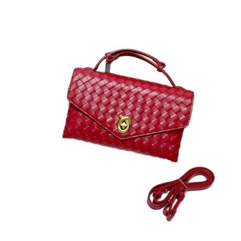 New Woven Bag Envelope Retro Briefcase Shoulder Portable Messenger Women's Bag