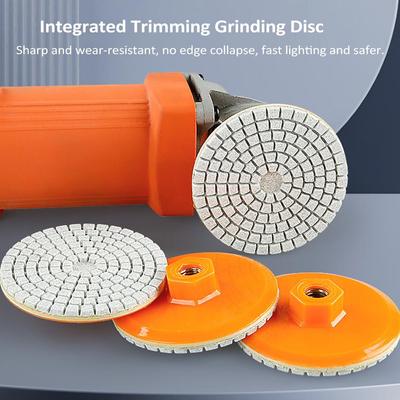 80mm 3 Inch Diamond Polishing Pad, Integrated Stone Trimming and Polishing Disc, 150 Grit Granite