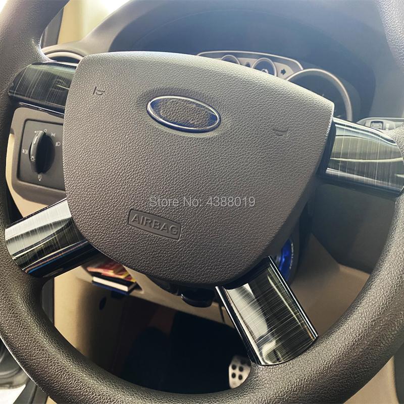 My Good Car Stainless Steel Car Steering Wheel Decoration Cover Trim Sticker for Ford Focus 2 MK2 2005 - 2013 Car Styling