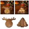 Christmas Wooden Serving Tray Dessert Plate Sturdy Decorative Breakfast Food