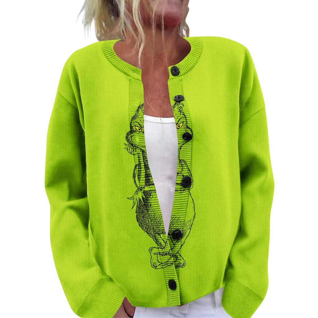 Dámský vánoční svetr Roztomilý zábavný vánoční svetr Podzimní a zimní svetr s dlouhým rukávem Pletený svetr