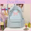 Butterfly Pattern Lightweight Nylon Backpack For Middle School Girls With Spacious Compartments For Daily Use