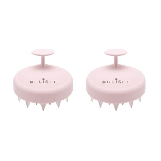 Burisel Scalp Massage Shampoo Brush Deep Cleansing Hair Care Tool Pink 1+1 Set