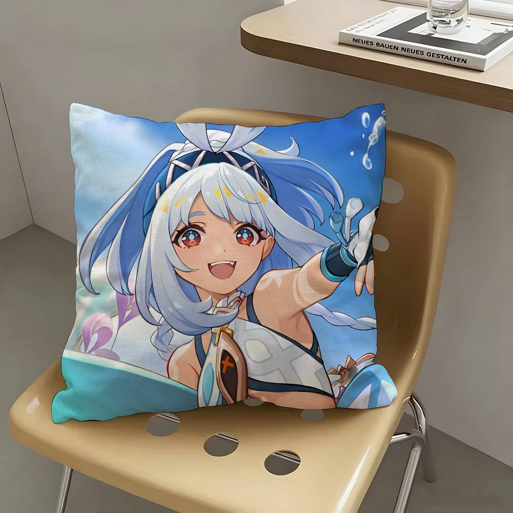 1pc Genshin Impact Mualani Pillow Case Fashion Square Pillowcase Bedroom Sofa Room Ins Decoration Leisure