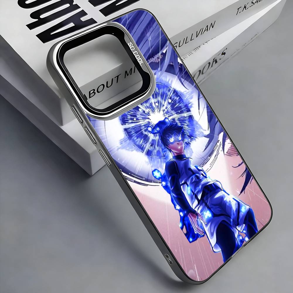 

B-Blue L-Lock Phone Case For iPhone 17, 16,15,14,13,12,11 Plus,Pro Max, Colorful Silver Funda Cover iPhone11PROMAX