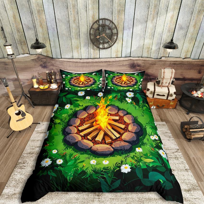 

Одеяло Homewish Приключение в джунглях Детский Кавайный Мультяшный Лис Комплект постельного белья мистический Любитель кемпинга Комплект постельного белья Comforter (quilt)-EU Single(135*200cm)3pcs