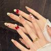 2026 New Year War Horse: Handmade Cat Eye Bowknot Heart Nail Art Tips