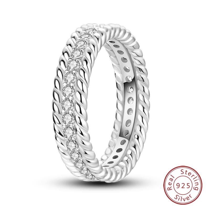 925 Silver Heart Shaped Infinite Minimalist Rings Hollow Celtic Knot Rings For Women Elegant Engagement Wedding Jewelry