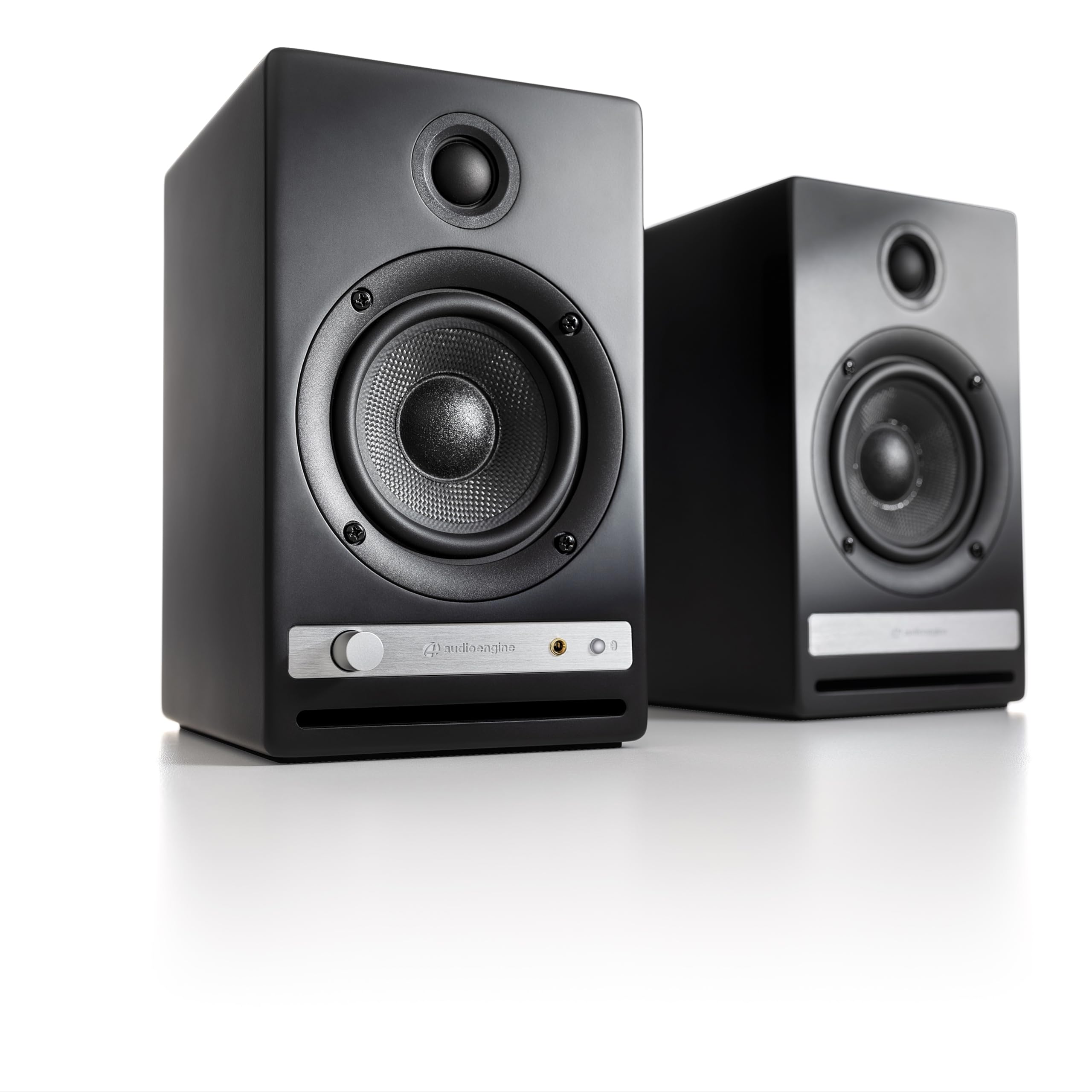

HD4 Wireless Powered Speaker l Bluetooth aptX HD DAC amplifier l AUX USB subwoofer connection black []Audioengine compatible, built-in Wired/wireless