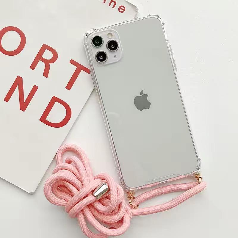 Necklace Crossbody Lanyard With Strap Case For Vivo V40 Pro V40 SE V40 Lite Shockproof Transparent Soft Cord Phone Cover Fundas